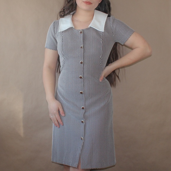 Vintage Dresses & Skirts - (378) vtg 60s mod stretch day dress
